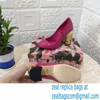 Dolce  &  Gabbana Heel 10.5cm Patent Leather Pumps Fuchsia with DG Karol Heel 2021